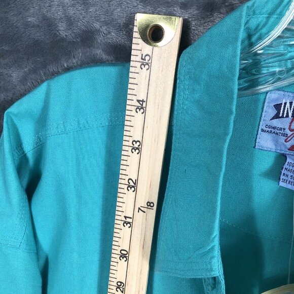 Introspect Men’s Shirt Button Up Large X Tall Marine Color Fishing Shirt - Picture 9 of 12